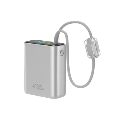 Внешний аккумулятор Wiwu Power Plus Built-in-Cable Power Bank 10000mAh (T203ALF)