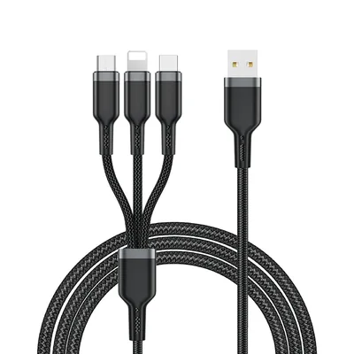 Кабель Wiwu Platinum USB-A to Micro+USB-C+iP Cable