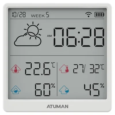 Часы-датчик термометр/гигрометр Atuman TH3